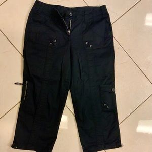 STYLE & CO CAPRI CARGO PANTS BLACK SIZE 4